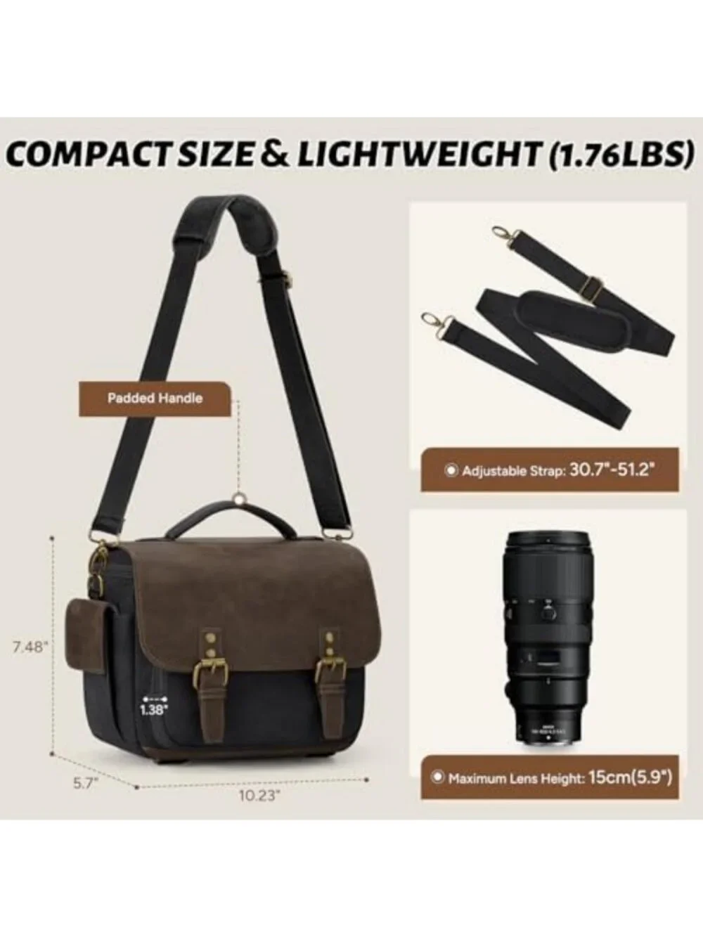 Vintage Canvas Camera Sling Bag | Stylish Crossbody Case for Photography Gear